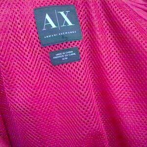 AX women pink rain jacket with hoodie.